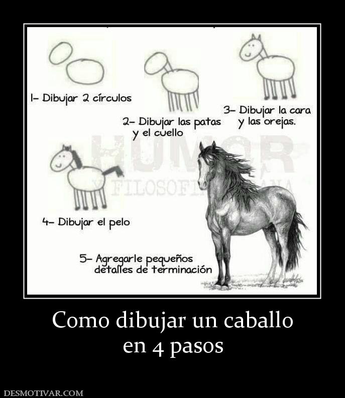 Como dibujar un caballo en 4 pasos