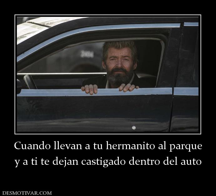 Cuando llevan a tu hermanito al parque y a ti te dejan castigado dentro del auto