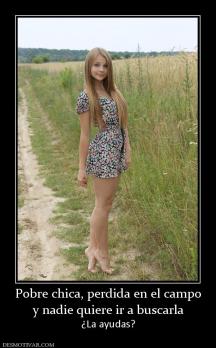 Pobre chica, perdida en el campo y nadie quiere ir a buscarla ¿La ayudas?