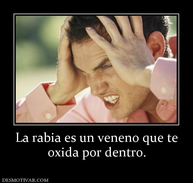 La rabia es un veneno que te oxida por dentro.