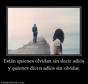 Están quienes olvidan sin decir adiós y quienes dicen adiós sin olvidar.