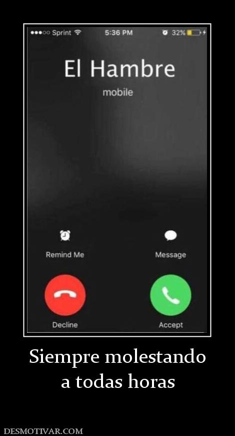 Siempre molestando a todas horas