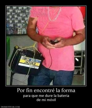 Por fin encontré la forma para que me dure la bateria de mi móvil