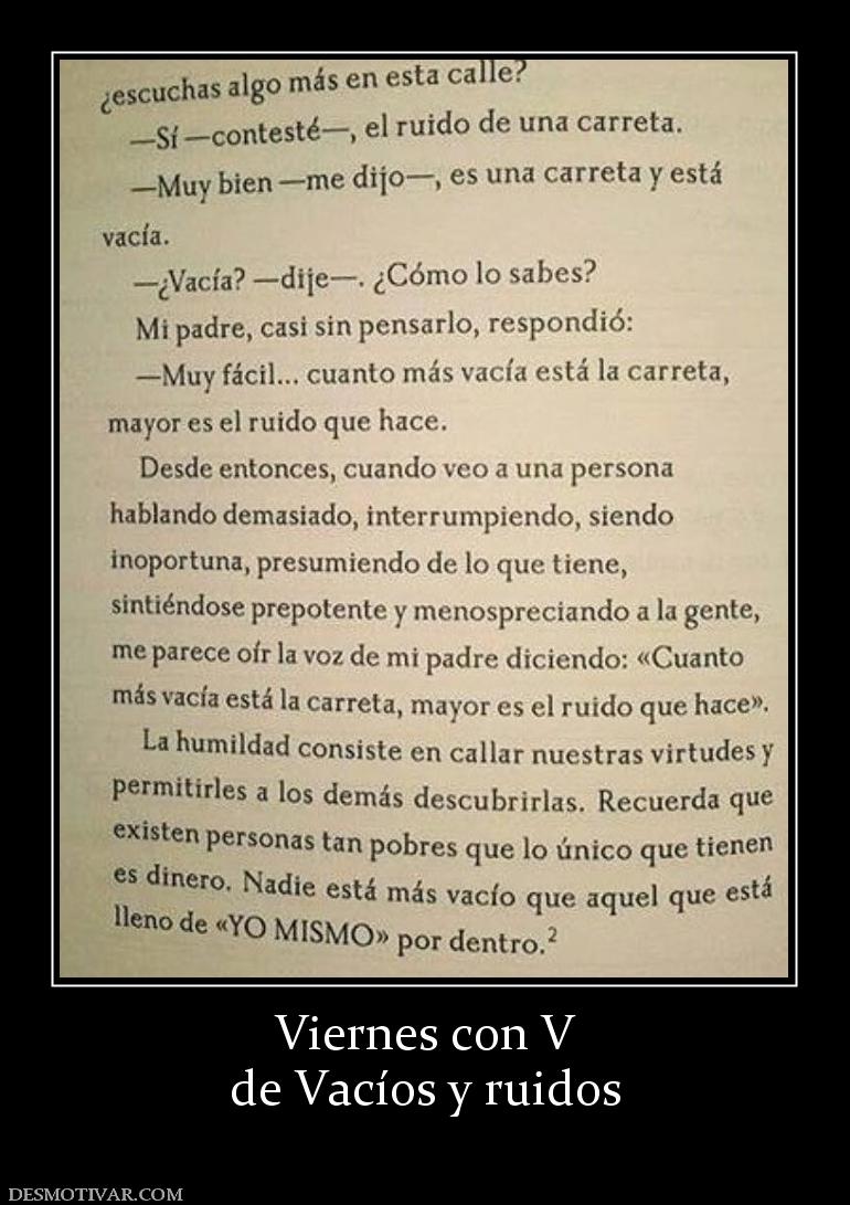Viernes con V de Vacíos y ruidos