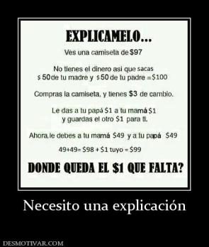 Necesito una explicación