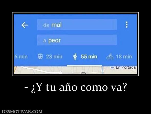 - ¿Y tu año como va?