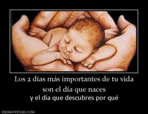 Los 2 días más importantes de tu vida son el día que naces y el día que descubres por qué
