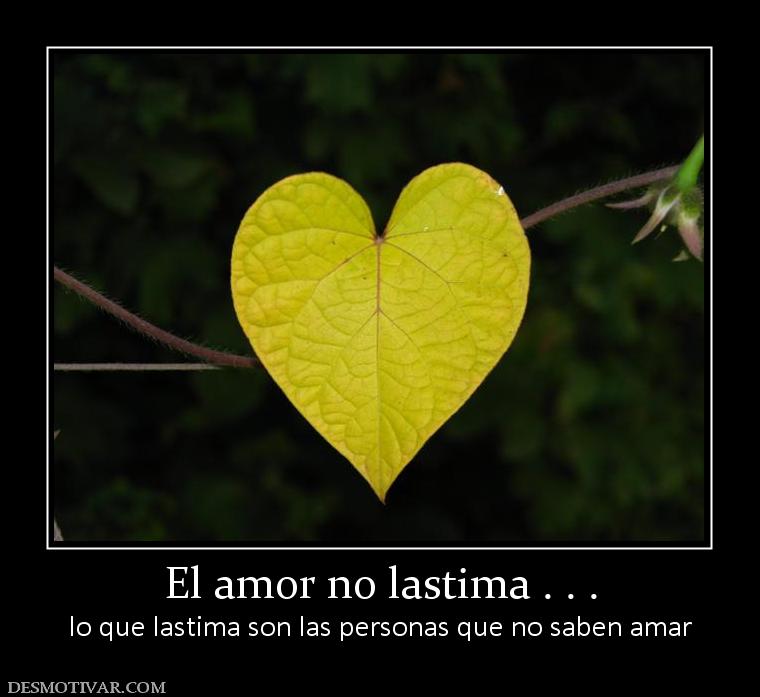 El amor no lastima . . . lo que lastima son las personas que no saben amar
