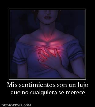 Mis sentimientos son un lujo que no cualquiera se merece