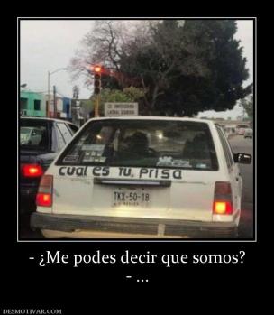 - ¿Me podes decir que somos? - ...
