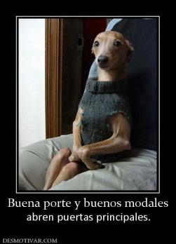 Buena porte y buenos modales abren puertas principales.