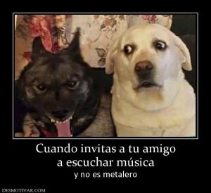 Cuando invitas a tu amigo a escuchar música y no es metalero