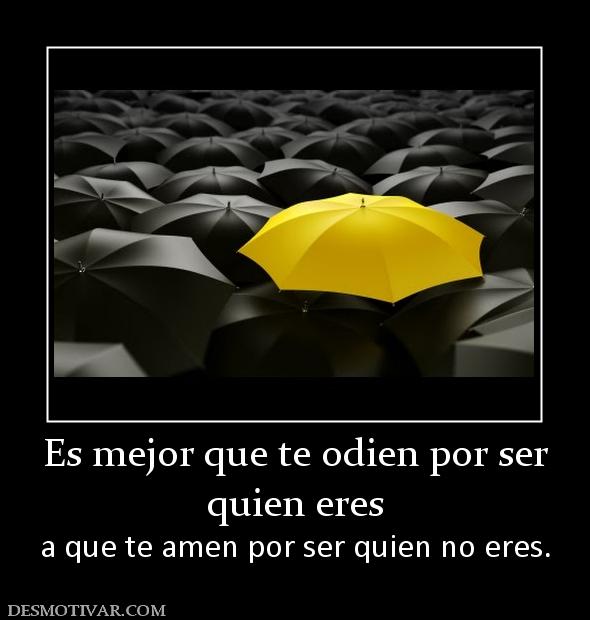Es mejor que te odien por ser quien eres a que te amen por ser quien no eres.
