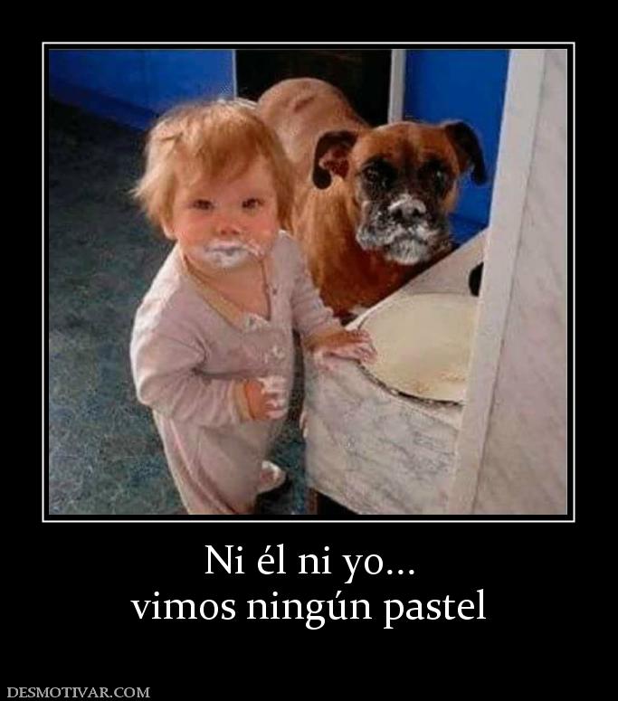 Ni él ni yo... vimos ningún pastel