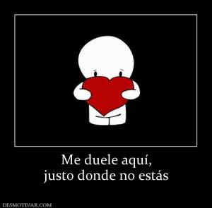 Me duele aquí, justo donde no estás