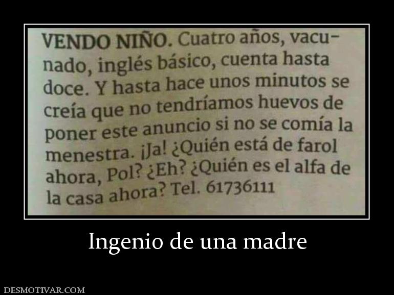 Ingenio de una madre