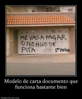 Modelo de carta documento que funciona bastante bien