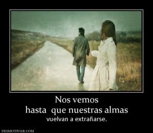 Nos vemos hasta  que nuestras almas  vuelvan a extrañarse.