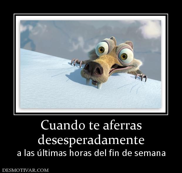 Cuando te aferras desesperadamente  a las últimas horas del fin de semana