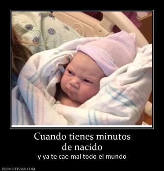 Cuando tienes minutos de nacido y ya te cae mal todo el mundo