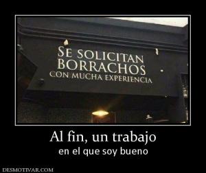 Al fin, un trabajo en el que soy bueno