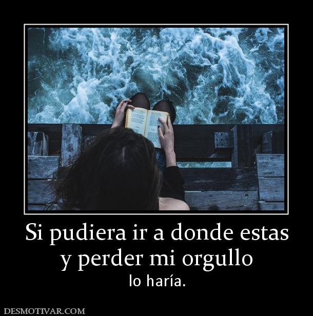 Si pudiera ir a donde estas y perder mi orgullo  lo haría.