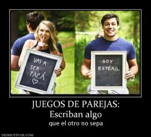 JUEGOS DE PAREJAS: Escriban algo que el otro no sepa