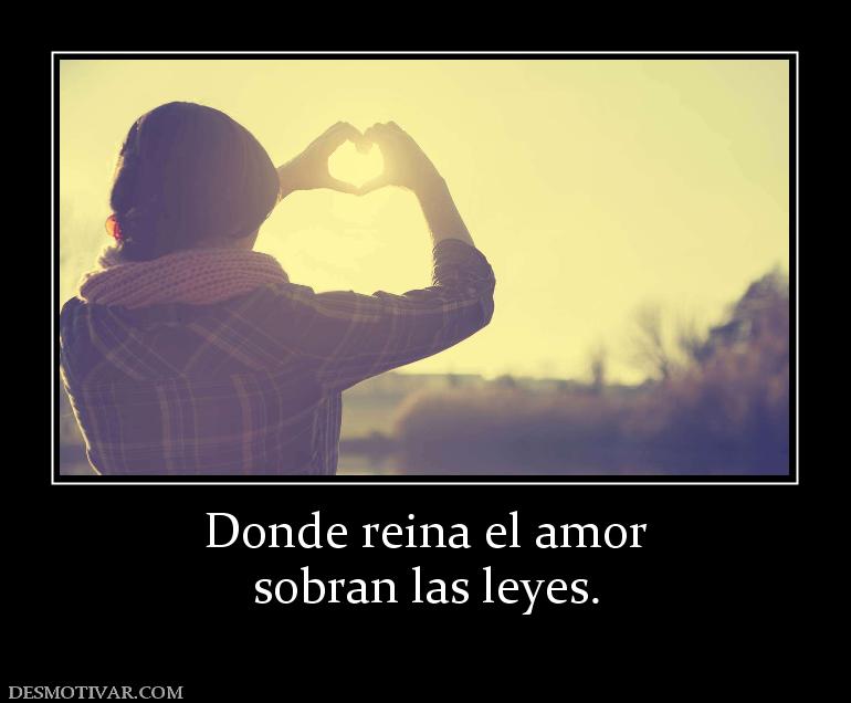 Donde reina el amor sobran las leyes.