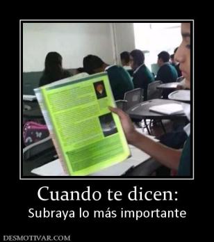 Cuando te dicen: Subraya lo más importante