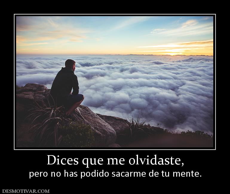 Dices que me olvidaste, pero no has podido sacarme de tu mente.