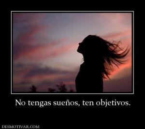 No tengas sueños, ten objetivos.