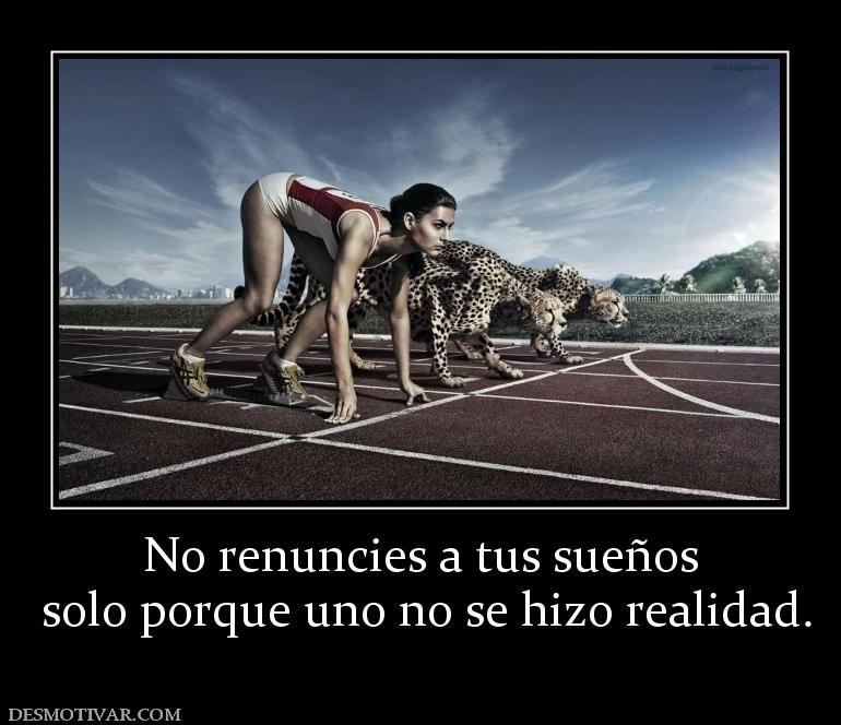 No renuncies a tus sueños  solo porque uno no se hizo realidad.