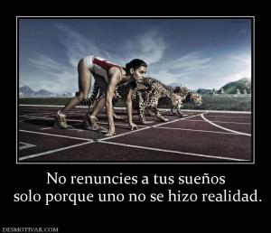 No renuncies a tus sueños  solo porque uno no se hizo realidad.