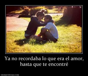 Ya no recordaba lo que era el amor, hasta que te encontré