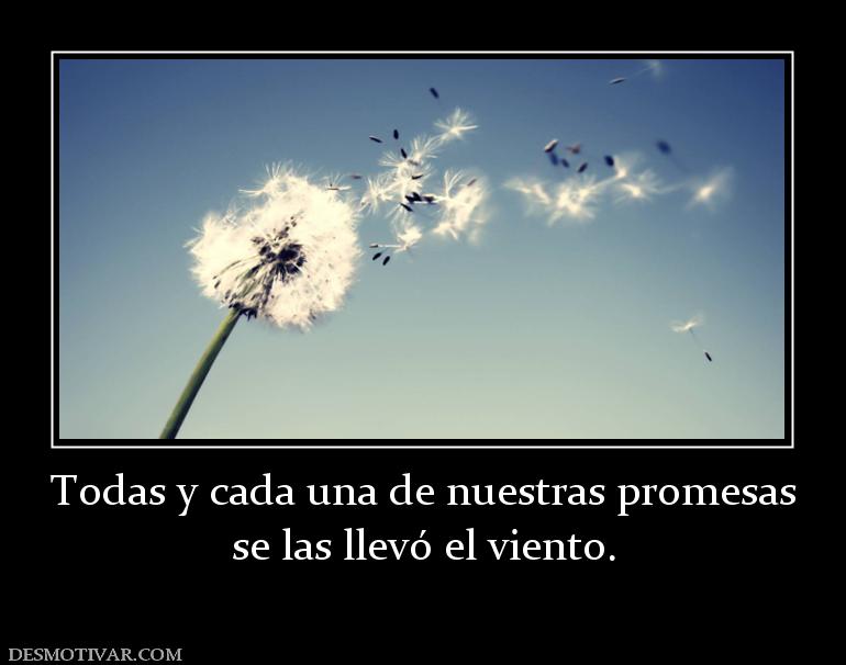 Todas y cada una de nuestras promesas se las llevó el viento.