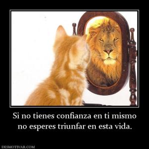 Si no tienes confianza en ti mismo no esperes triunfar en esta vida.