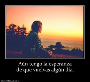 Aún tengo la esperanza de que vuelvas algún día.