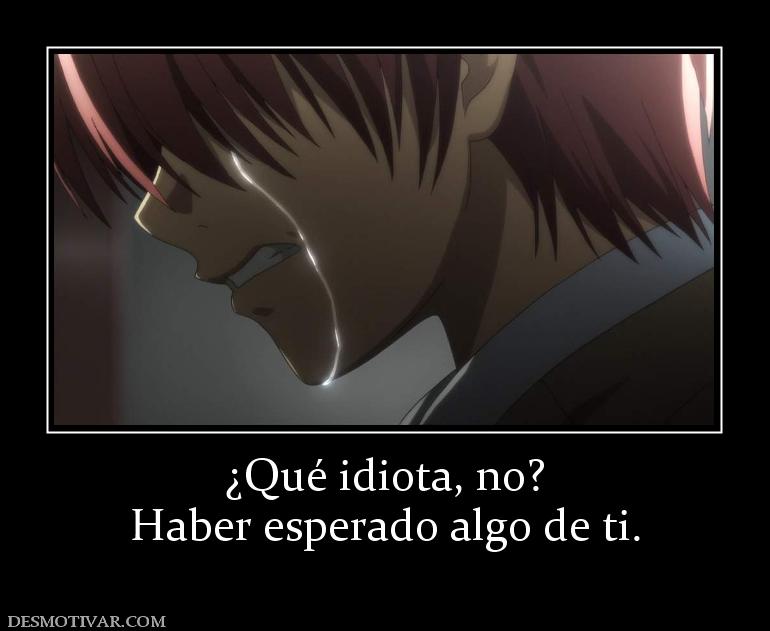 ¿Qué idiota, no? Haber esperado algo de ti.