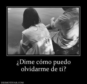 ¿Dime cómo puedo olvidarme de ti?