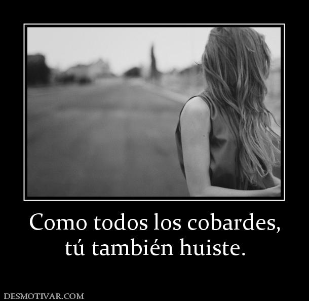 Como todos los cobardes, tú también huiste.