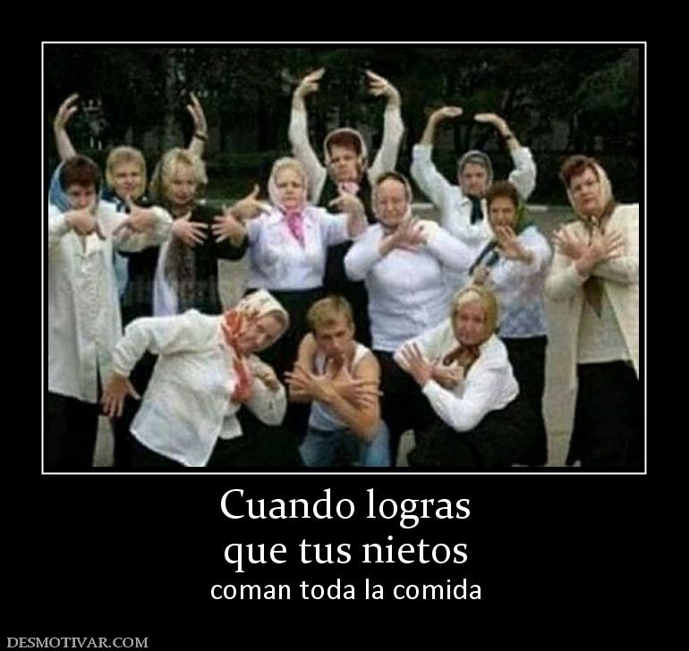 Cuando logras que tus nietos coman toda la comida