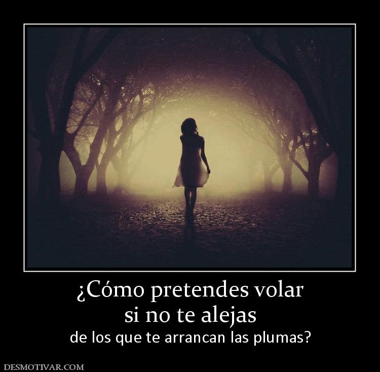 ¿Cómo pretendes volar si no te alejas    de los que te arrancan las plumas?