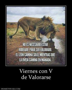 Viernes con V de Valorarse