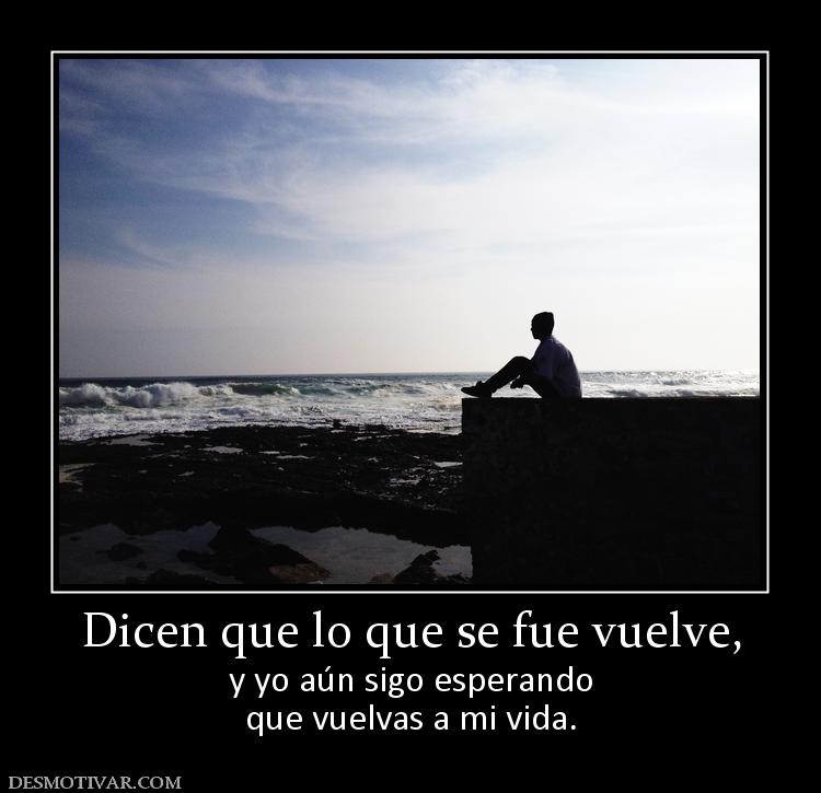 Dicen que lo que se fue vuelve, y yo aún sigo esperando que vuelvas a mi vida.
