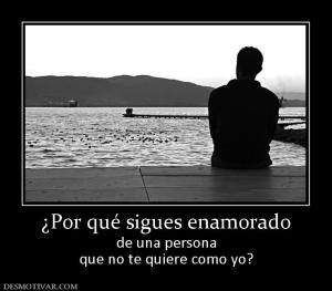 ¿Por qué sigues enamorado de una persona que no te quiere como yo?