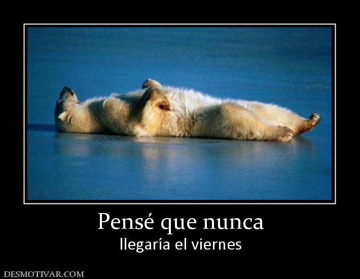 Pensé que nunca llegaría el viernes