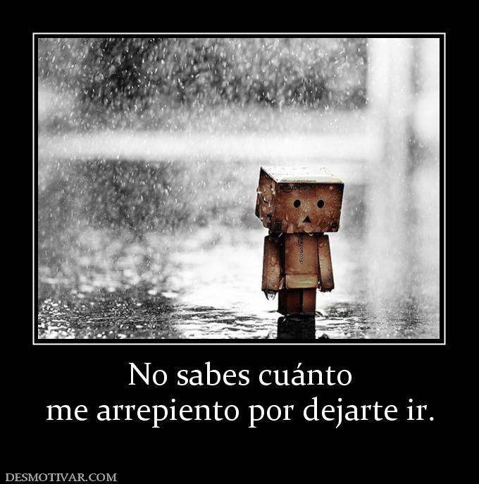 No sabes cuánto me arrepiento por dejarte ir.