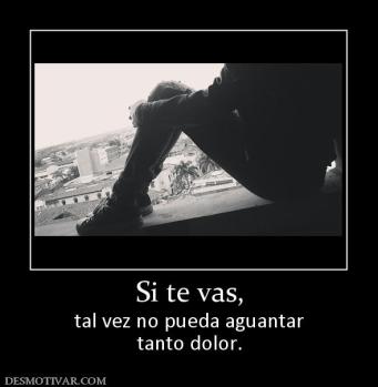 Si te vas, tal vez no pueda aguantar tanto dolor.