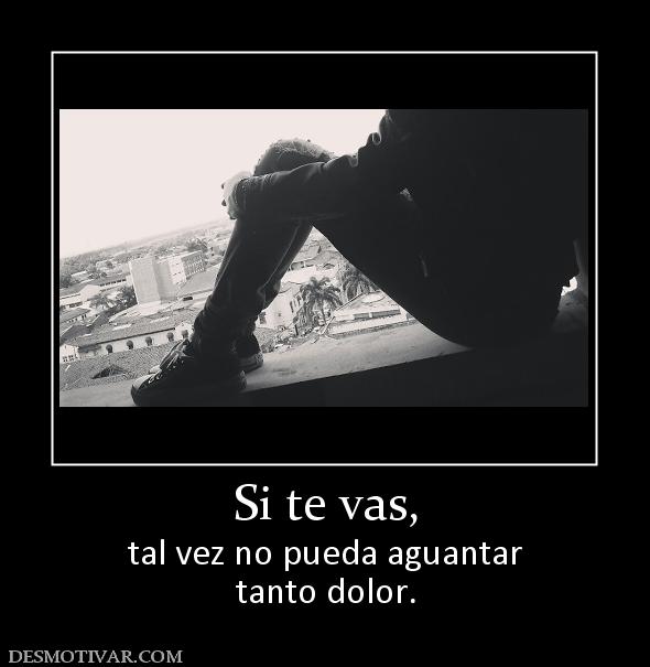 Si te vas, tal vez no pueda aguantar tanto dolor.