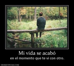 Mi vida se acabó en el momento que te vi con otro.